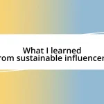 What I learned from sustainable influencers